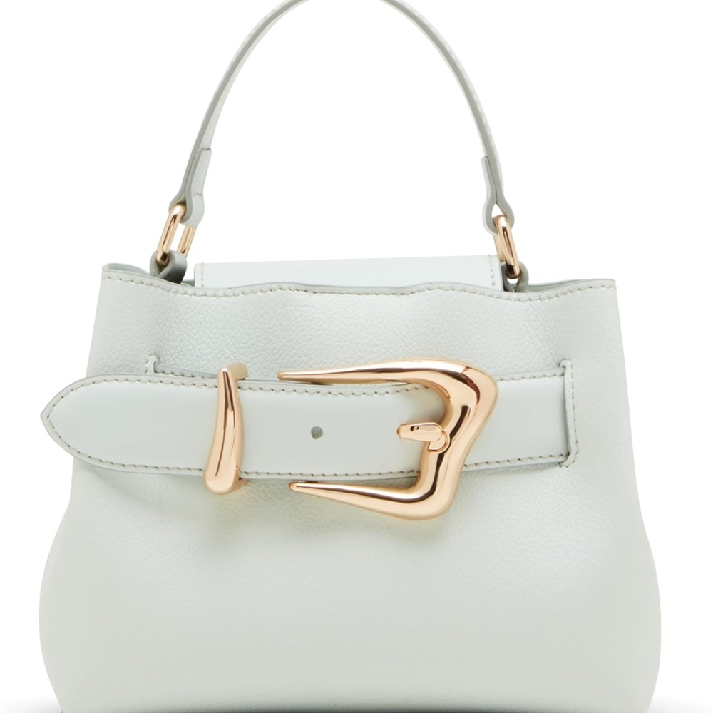 Anne Klein Womens Mini Sculpted Buckle Top Handle, Spring Jade